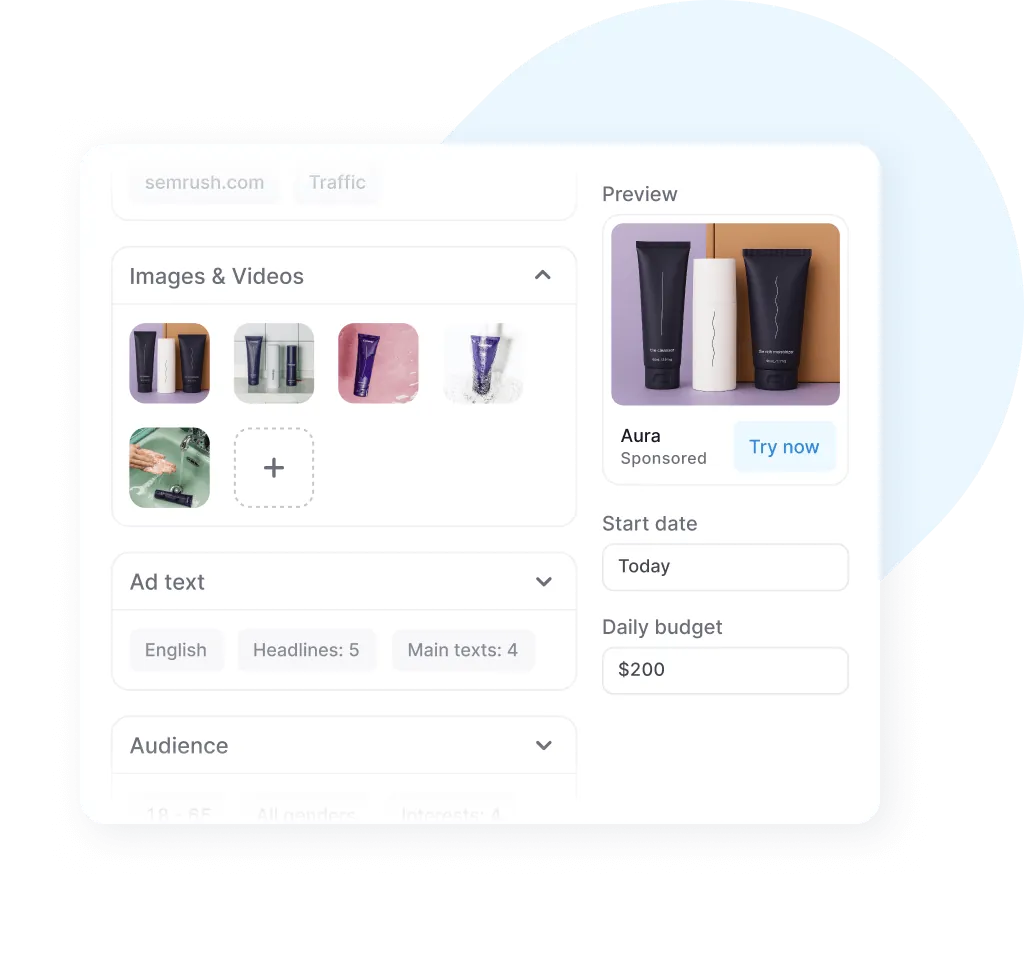 UI example showcasing user-friendly campaign launching and real-time adjustments