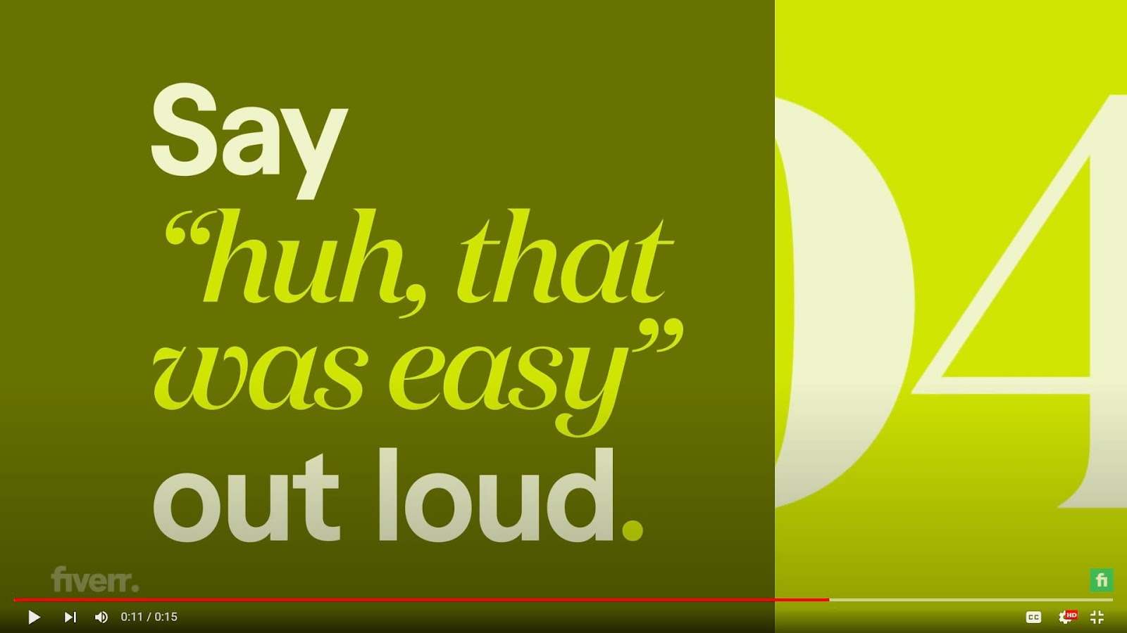 Fiverr's video ad screenshot